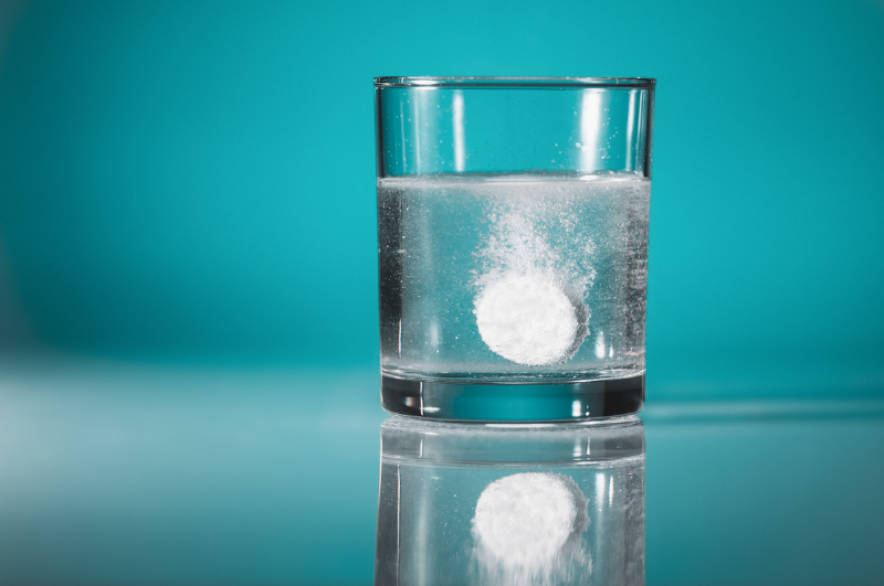 cup with dissolving pill